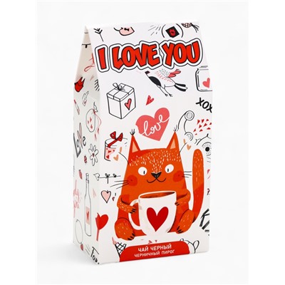 Чай черный I love you, со вкусом черничный пирог, 50 г