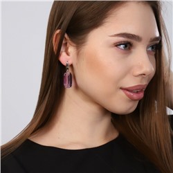 Уценка! Серьги с крупным камнем, покрытие: посеребрение, цвет камня: сиреневый, арт 08.0794