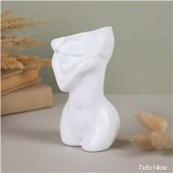 Статуэтка кашпо Бюст 14 см / DG-005 /уп 108/белая