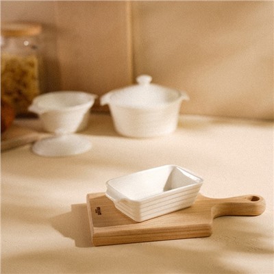 Форма для выпечки SL Home «Санторини», 250 мл, 15.8×9.2×4.5 см, жаропрочная керамика, белая