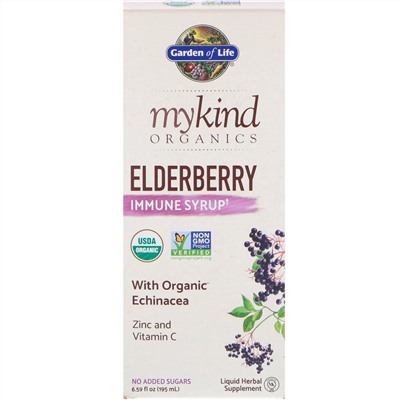 Garden of Life, MyKind Organics, сироп для повышения иммунитета с бузиной, 195 мл (6,59 жидк. унции)