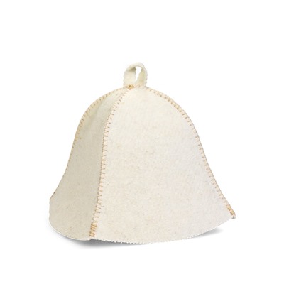 Шапка для бани и сауны «Царь бани», шерсть 50%, полиэфир 50%, белая