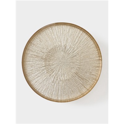 Блюдо для торта «Кувшинка», d=21 см, на ножке, стекло, золотистое