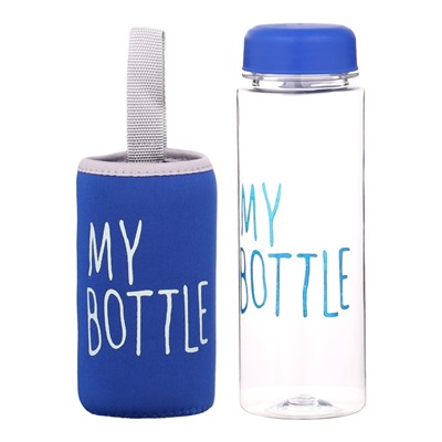 Бутылка для воды My bottle, 500 мл, 19.5×6 см, чехол в комплекте, синяя
