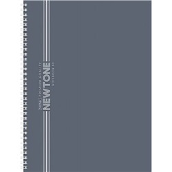 Тетрадь А4  80л клетка на спирали "NEWtone PASTEL Серый агат" многоур.перф. Soft-touch (091968) 05060 Хатбер