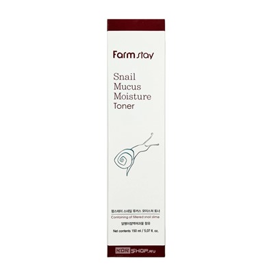 Увлажняющий тонер для лица с муцином улитки FarmStay Snail Mucus Moisture Toner (Корея), 150 мл. Срок до 19.04.2026.Распродажа