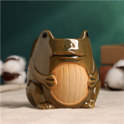 Декоративный горшок для цветов «Лягушка», 300 мл, 8.5×8×9 см, керамический