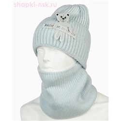 02-5-R Комплект для девочки флис (колпак+снуд) (52-54)