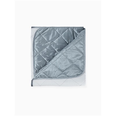 Покрывало 1.5-спальное «Этель» Silk velvet, 120×200±5 см, серо-голубое, велюр