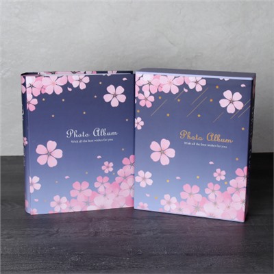 Фотоальбом 200 фото 10х15 Цветы / 9311 /уп 36/ (Синий)