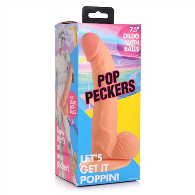 Телесный фаллоимитатор на присоске 7.5  Dildo with Balls - 21,5 см.