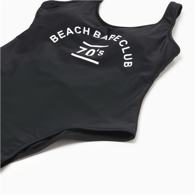 Купальник женский слитный с открытой спиной MINAKU, с принтом, размер 48, чёрный