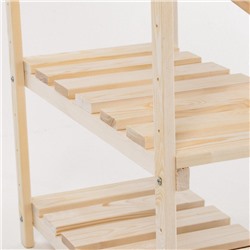 Стеллаж деревянный, 3 полки, 60×60×30 см, сосна, напольный, регулируемый, «Добропаровъ»