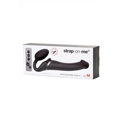 Черный безремневой вибрострапон Silicone Bendable Strap-On - size M