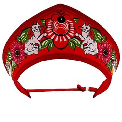 Ободок-кокошник "Русские промыслы" красный с регулир.рез 77779 Centrum