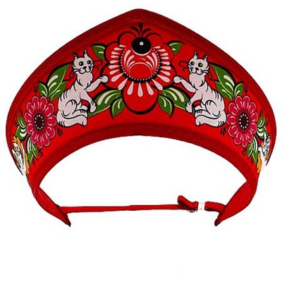 Ободок-кокошник "Русские промыслы" красный с регулир.рез 77779 Centrum