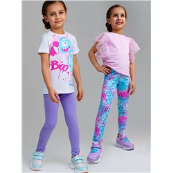 Брюки трикотажные для девочек (легинсы), 2 пары в комплекте