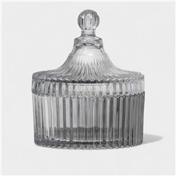 Сахарница Доляна «Царская», 250 мл, 10.5×13 см, стекло, серая