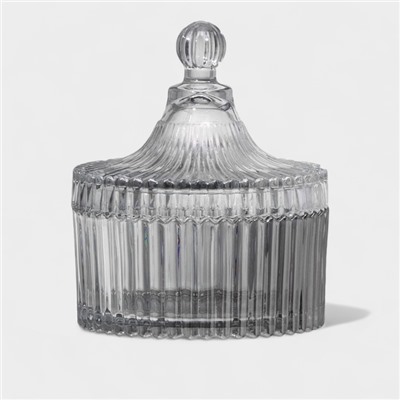 Сахарница Доляна «Царская», 250 мл, 10.5×13 см, стекло, серая