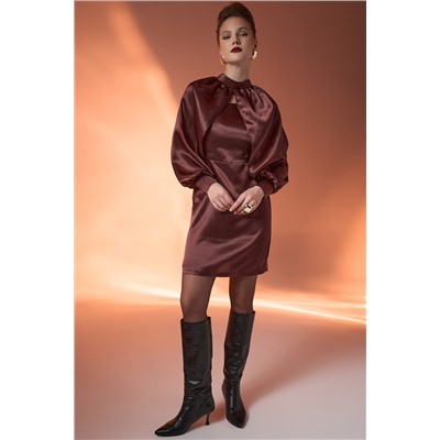 Платье с накидкой Мия (шоколадный)