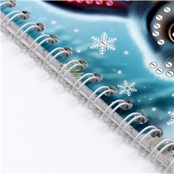 Алмазная мозаика на новый год с частичным заполнением для детей на блокноте «Зайка», 11×15 см, 48 листов, набор для творчества