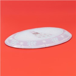 Блюдо Доляна «Новогодняя ель», 30×21 см, овальное, стекло, красное