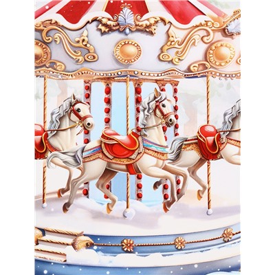 Ланч - бокс прямоугольный новогодний «Карусель», 1200 мл