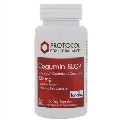Protocol for Life Balance, Curcumin SLCP, 400 mg, 50 Veg Capsules