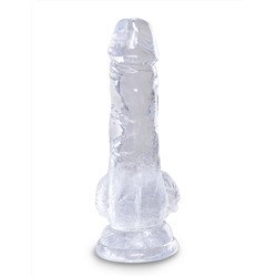 Прозрачный фаллоимитатор King Cock Clear 5  Cock with Balls - 15,2 см.