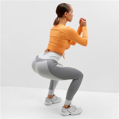 Легинсы спортивные женские MINAKU: SPORTLY, серые, размер 44-46