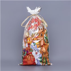 Пакет подарочный новогодний, для сладкого подарка «Оленёнок» 20×35 см