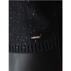 Джемпер с цельнокроенным коротким рукавом из хлопковой пряжи с пайетками