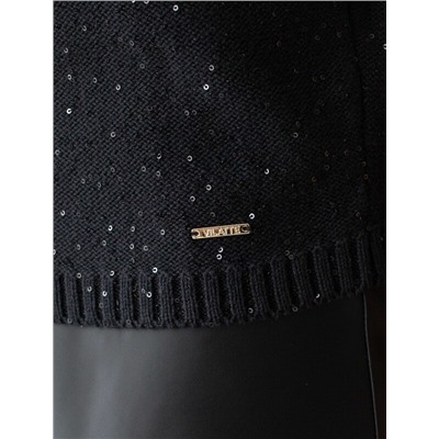 Джемпер с цельнокроенным коротким рукавом из хлопковой пряжи с пайетками