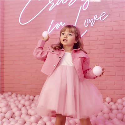 Платье нарядное для девочки KAFTAN, рост 110-116 см, белое, розовое