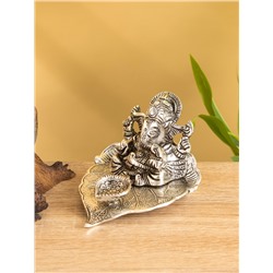 Подставка под благовония «Ганеша на листе», 12.5×10×6.7 см, алюминий