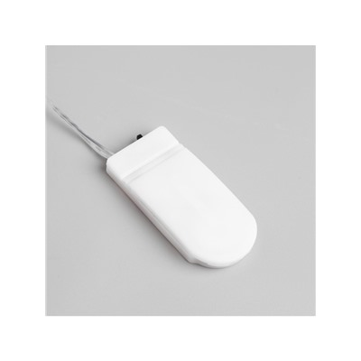 Гирлянда «Мишура» 1 м роса, IP20, серебристая нить, 20 LED, батарейки CR2032×2 (в комплекте), свечение мульти