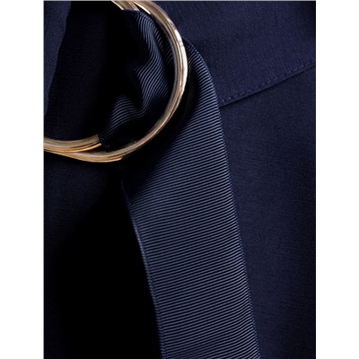 Платье-рубашка А-силуэта с поясом и карманами из плотного лиоцелла