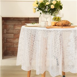 Скатерть «Доляна. Ажур», белая, d=180±5 см, 100% п/э