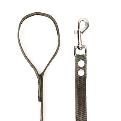 Брезентовый поводок, 5 м × 2 см, тёмно-зелёный