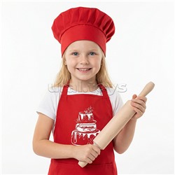 Набор "Кондитер" (100% хлопок) красный