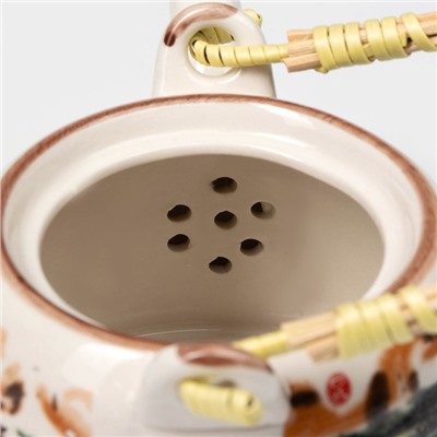 Чайник заварочный «Пейзаж», 600 мл, с металлическим ситом, керамика