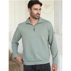 Свитшот с воротом стойкой на молнии из эластичного футера двухнитки