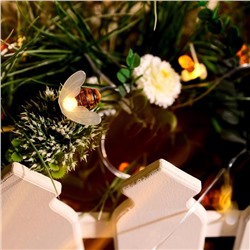 Садовая гирлянда на солнечной батарее «Пчёлки» Uniel, IP44, 3.8 м, теплый белый