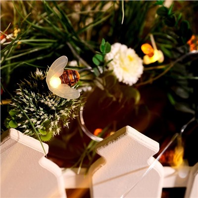 Садовая гирлянда на солнечной батарее «Пчёлки» Uniel, IP44, 3.8 м, теплый белый