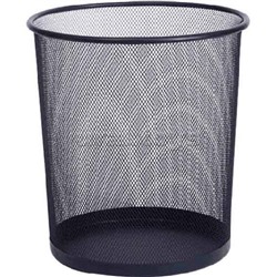 Корзина для бумаг 21,8x26x28 см (12,5 л), круглая, сетчатая металлическая, черная