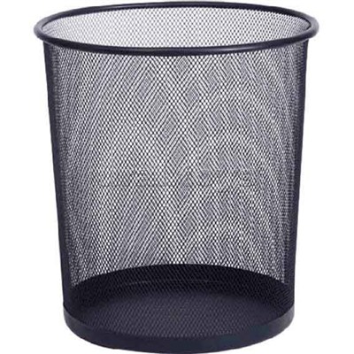 Корзина для бумаг 21,8x26x28 см (12,5 л), круглая, сетчатая металлическая, черная