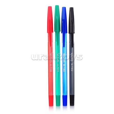Набор ручек шариковых Stylus, 4 цв., пулевидный пиш.узел 0.7мм, корпус пластиковый полупрозрачный цветной, сменный стержень 140 мм, ПВХ-упаковка с европодвесом