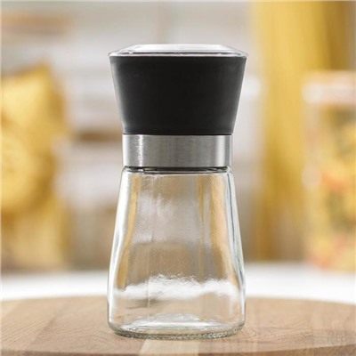 Мельница для специй Доляна «Модерн», 180 мл, 6.5×13 см, цвет чёрный