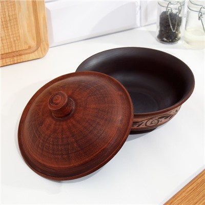 Блюдо для запекания «Ангоб», 550 мл, 11×16 см, красная глина