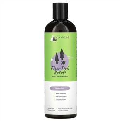 Kin+Kind, Flea + Tick Relief, Dog + Cat Shampoo, Lavender, 12 fl oz (354 ml)